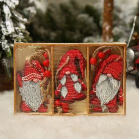 9pcs Christmas Gnomes Wooden Hanging Ornament Christmas Tree Decorations