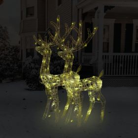 Acrylic Reindeer Christmas Decorations 2 pcs 47.2" Warm White