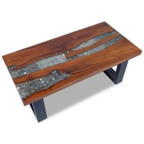 Coffee Table Teak Resin 39.4"x19.7"