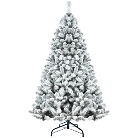 9ft PVC Flocking Hinged Tree Environmentally Friendly Fireproof Artificial Christmas Flocked Tree