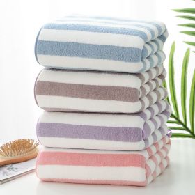 10pcs towel coral polar fleece microfiber stripe adult home textile bathroom absorbent and quick dry no hair loss household face towel wash face and b