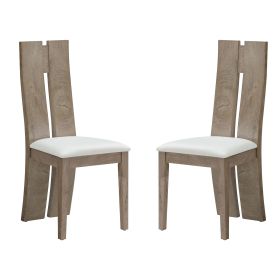 Dining Chair Set of 2 MDF, sponge .PU Leather Upholstered Cushion Seat Wooden Back Side Chairs Wood Armless Dining Chairs with High Back.