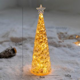 Christmas Decoration Glass Tree Home Desktop Decoration Light Up Small Night Light Christmas Gifts (style: D)