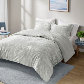 Crushed Velvet Sherpa Reversible Comforter Set (Color: as Pic)